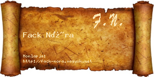 Fack Nóra névjegykártya