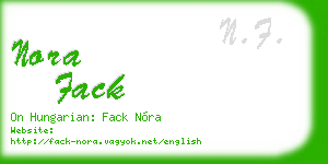 nora fack business card